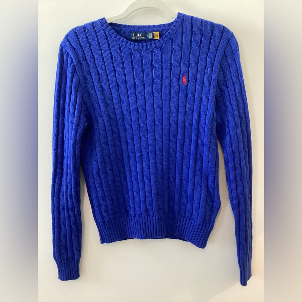 Ralph Lauren Cable-Knit Crewneck Sweater in Rugby Royal